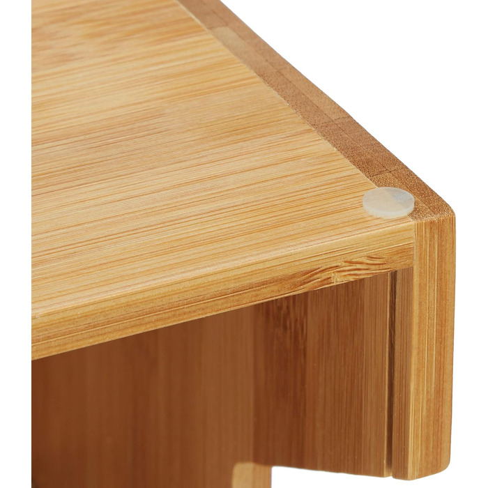 Бамбуковий органайзер Relaxdays з 3 ярусами, відкриті відділення для зберігання для офісу, підставка для спецій для кухні, висота та ширина 418x17 см, натуральний колір