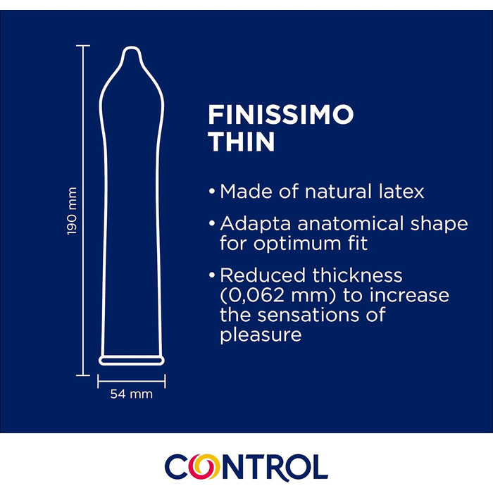 Презервативи з натурального латексу CONTROLO FINISSIMO SENSO Thin (0,06 мм) - 144 шт.