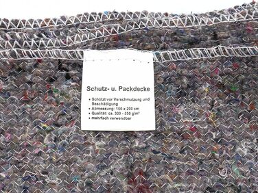 Ковдри для переїзду, меблеві ковдри, ковдри для зберігання речей, пакувальні ковдри, 150 x 200 см, 330-350 г/м, сірі, з підшиванням з обох боків (5 шт. )