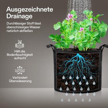 Пакетів для посадки рослин об&39ємом 95 л, неткані тканинні горщики з міцними потовщеними тканинними ручками для овочів, квітів, фруктів, теплиць та садів., 5
