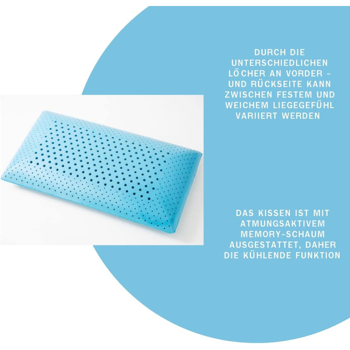 Пінопластова подушка Genius eazzzy 40x80 см, висота 10 см - подушка для підтримки шиї з 2 рівнями жорсткості охолоджувальний гелевий пінопласт - подушка для сну на боці, спині та животі в упаковці з 2 шт.