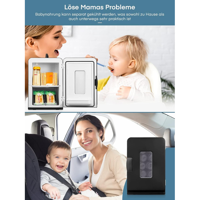 Міні-холодильник для кімнат 15 л, з 220 В змінного струму/12 В постійного струму для автомобіля та домашнього використання, Портат