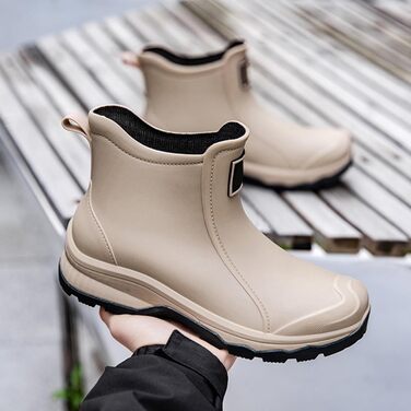 Чоловічі гумові чоботи, водне взуття, гумове взуття з верхнім одягом, студентський повсякденний одяг, все для роботи на свіжому повітрі, риболовлі, миття автомобіля, кухні, не бахіли, гумові гумові чоботи, високе взуття, чоловічі, сірі, 39 1/3 EU