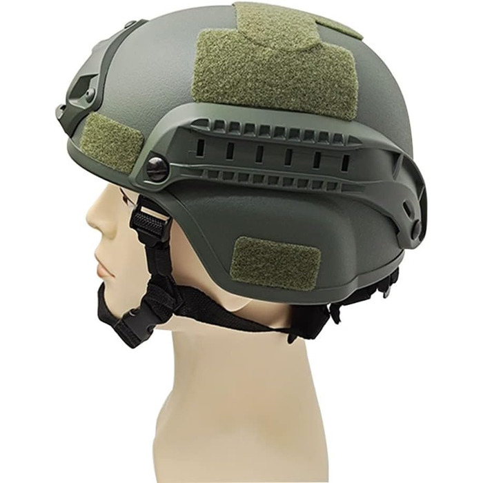 Тактичний шолом, захисний шолом у військовому стилі для страйкболу, пейнтболу, спорту на свіжому повітрі, гірського велоспорту, велоспорту, стрільби CQB, бойовий шолом, армійський зелений