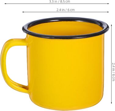 Набір з 4 емальованих кавових чашок Tofficu з ручками, кольорові чайні чашки для гарячих і холодних напоїв в офісі та кемпінгу