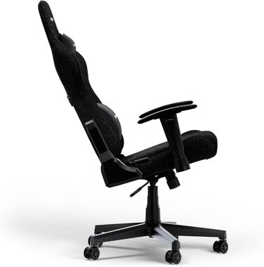 Оригінальне ігрове крісло DXRacer Prince L з чорної тканини, стілець для столу, офісне крісло, обертове крісло для ПК-геймерів, чорна тканина PF24