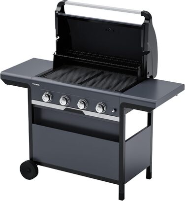 Газовий гриль Campingaz 4 Series Select L Grillset з додатковою решіткою, чохлом та набором аксесуарів, 4 сталеві пальники, термометр на кришці, система InstaClean, потужність 12 кВт
