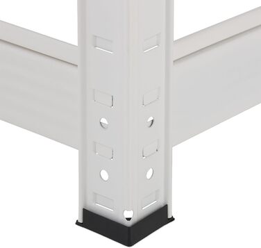 Міцний стелаж Relaxdays, ВxШxГ 180x60x30 см, 875 кг, 5 полиць, полиця для зберігання в підвалі та гаражі, вставного типу, білий/коричневий