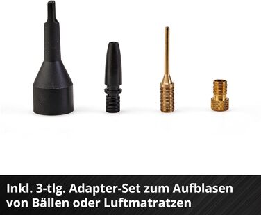 Акумуляторний компресор Einhell PRESSITO 18/25 Power X-Change (18 В, макс. 11 бар, вкл. набір адаптерів з 3-х частин, вкл. шланг в