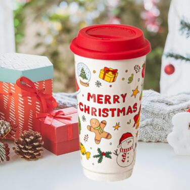 Різдвяна керамічна кружка, святковий подарунок для різдвяних вечірок, кружка з водою для кемпінгу, дому, подорожей