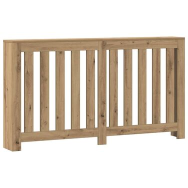 Кришка радіатора, Сучасна кришка радіатора з рейками для вітальні, Кришка радіатора, Дуб ремісника 149x20x82 см, Матеріал на основі дерева