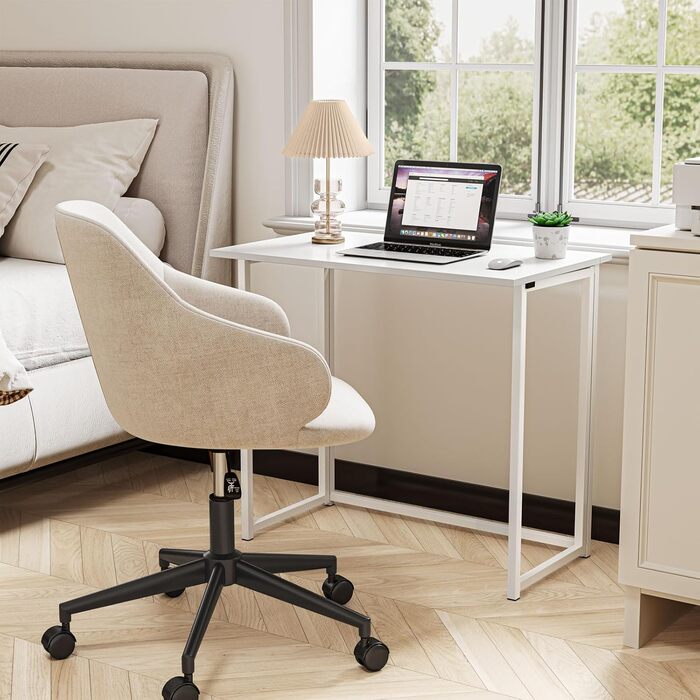 Складаний стіл Dripex, невеликий письмовий стіл, складаний, 80 x 45 см, не потребує складання, комп&39ютерний стіл, компактний стіл для домашнього офісу, кабінету, ПК (білий), не потребує складання, білий