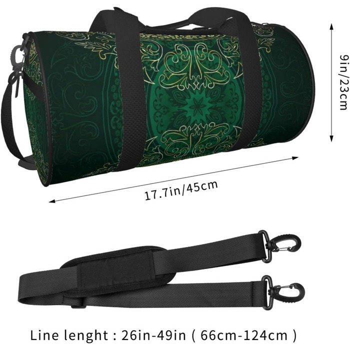 Дорожня сумка Париж, кругла, великої місткості, легка та міцна, ідеальний подарунок для подорожей, відпустки, ділових поїздок та іншого, стиль Мандала, квітковий орнамент, вінтажний завиток, універсальний розмір