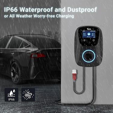 Зарядний пристрій Tera EV Smart APP з 32A Тип 2 22кВт або 11кВт домашня зарядна станція 400В CE & TV Wallbox 7м зарядний кабель з
