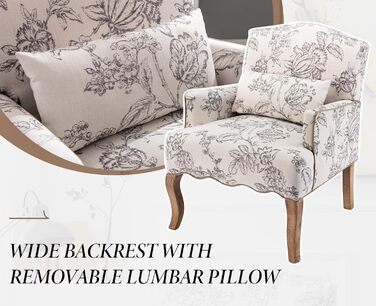 Льняне одномісне крісло-диван для вітальні з дерев&39яними ніжками, ретро-крісло з підлокітником та одним кріслом для балкону (бежевий)