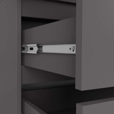 Шафа AKORD з двома дверима S 90 см, 2 шухляди з полицями та однією рейкою для одягу, для шаф з однією спальнею, мінімалістичний стиль, ламінат 16 мм графітово-сірий колір, графітово-сірий 90 см x 180 см x 51 см