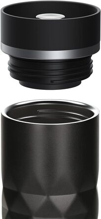 Термокружка Elasto Premium з нержавіючої сталі з кнопкою 450 мл Герметична кришка Гаряча та холодна Без BPA Термокружка для кави з собою з діамантами Матовий блиск Чорний онікс