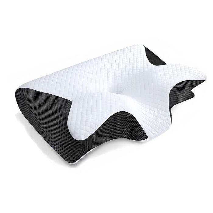 Ергономічна подушка для шиї у формі метелика, подушка для підтримки шиї для тих, хто спить на боці, 3D-піна з ефектом пам&39яті з повільним відновленням для підтримки шийного відділу хребта, темно-сіра