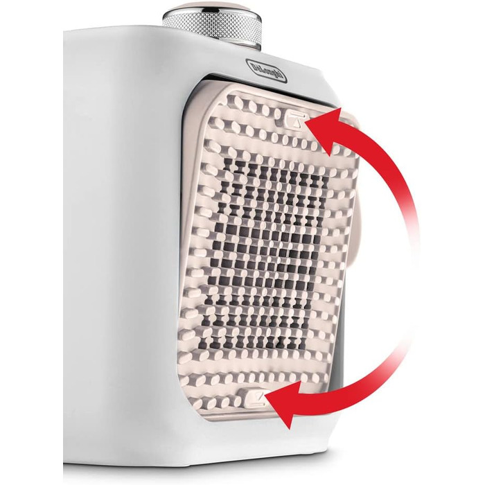 Настільний керамічний тепловентилятор De'Longhi Capsule Desk HFX10B03.PK, тихий міні-швидкий обігрівач, регульована решітка, захис