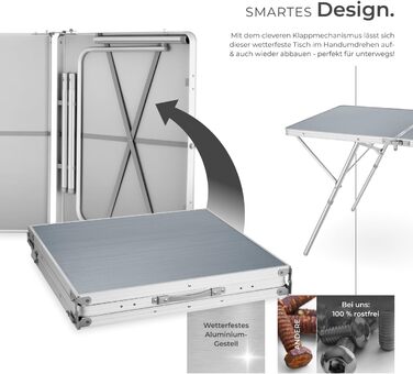 Стіл для кемпінгу tectake, розкладний стіл, великий розкладний садовий стіл, стійкий до атмосферних впливів, 180 x 70 x 70,5 см, як стіл для патіо, для балкону, кемпінгу, фестивалю, стіл для обклеювання шпалерами