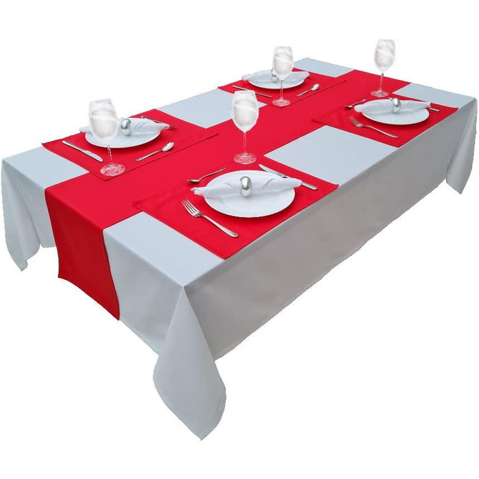 Високоякісна скатертина Столова білизна з 100 бавовни Колекція Concept, колір та розмір на вибір (Скатертина - 120x200см, біла) Пр