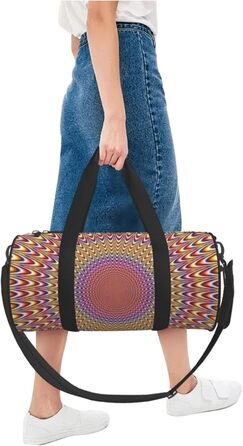 Спортивна сумка, дорожня сумка, спіральний візерунок, оптична ілюзія, з принтом, сумка на нічліг, чорна, універсальний розмір, сумка для подорожей