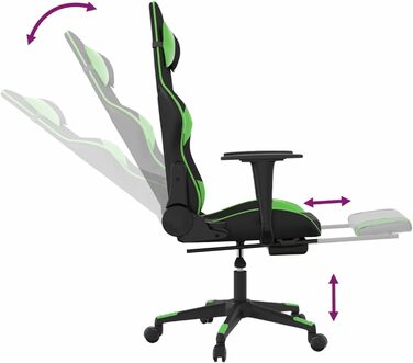 Ігрове крісло з підставкою для ніг, крісло для ПК, ігрове крісло, крісло для геймерів, крісла для ігор, крісла для кабінету, крісло для PlayStation, комп&39ютерне крісло, чорно-зелена штучна шкіра