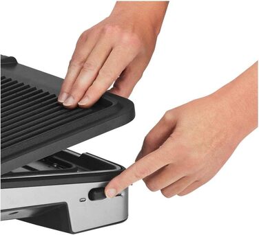 Електрогриль 2000 Вт, 6 програм, сенсорна технологія, пластини з покриттям, гриль Panini, нержавіюча сталь матова