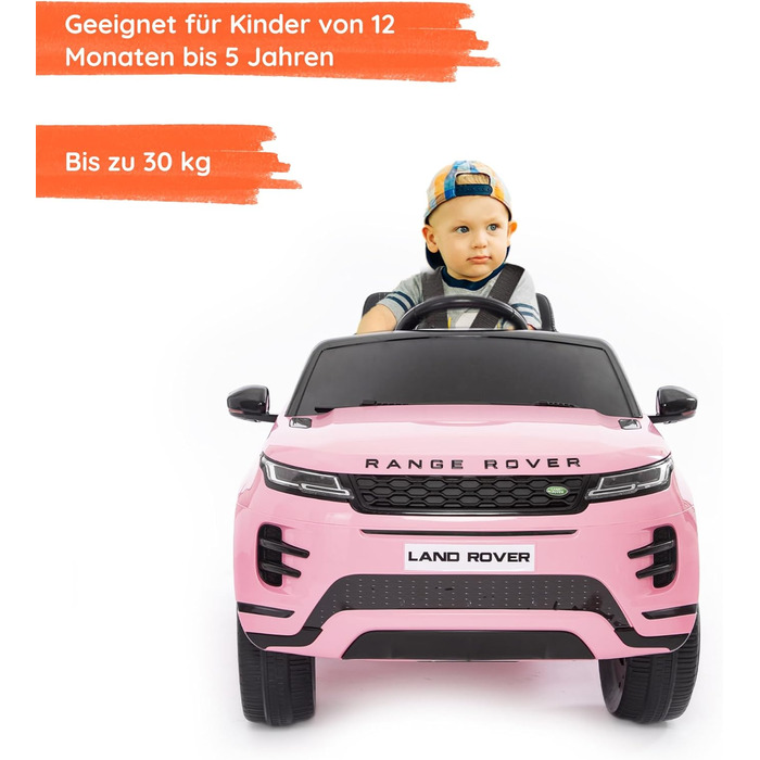 Дитячий електромобіль Range Rover Evoque електричний дитячий автомобіль з 12-вольтовим акумулятором, сенсорним монітором MP4, шкір