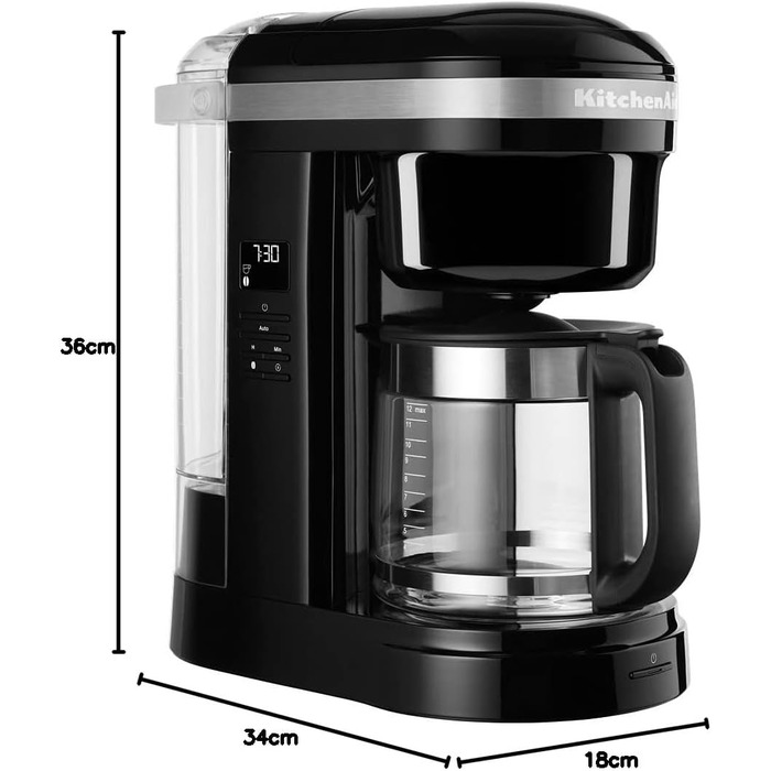 Крапельна кавоварка KitchenAid 5KCM1208EOB - ONYX - ЧОРНИЙ, СКЛО