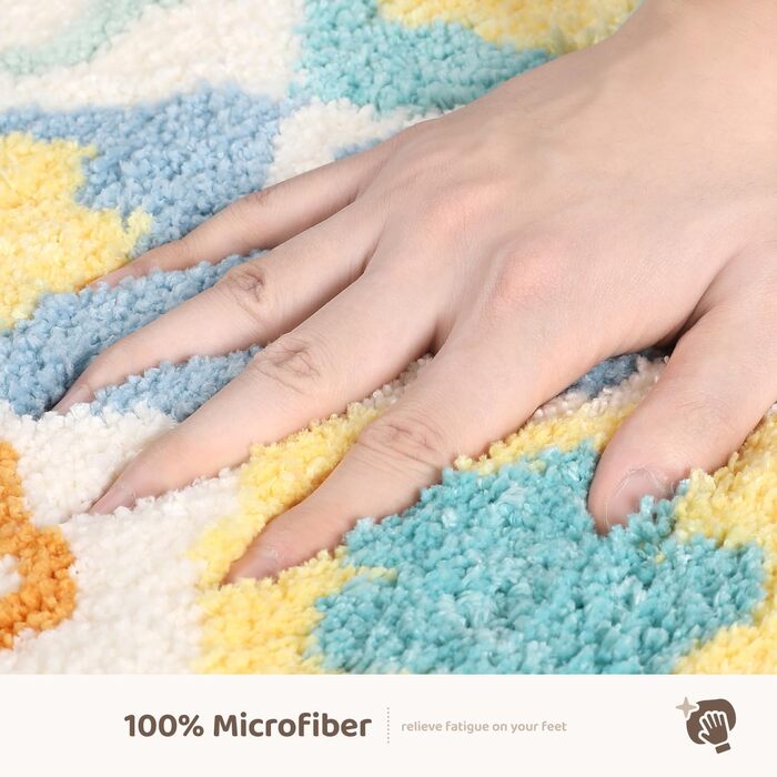 Милий килимок для ванної/килимок для ванної Molesun, нековзний м&39який килимок для душу, милий плюшевий мікрофібра, суперпоглинаючий плюшевий килимок, 50x80 см (прямокутний), маленькі квіти