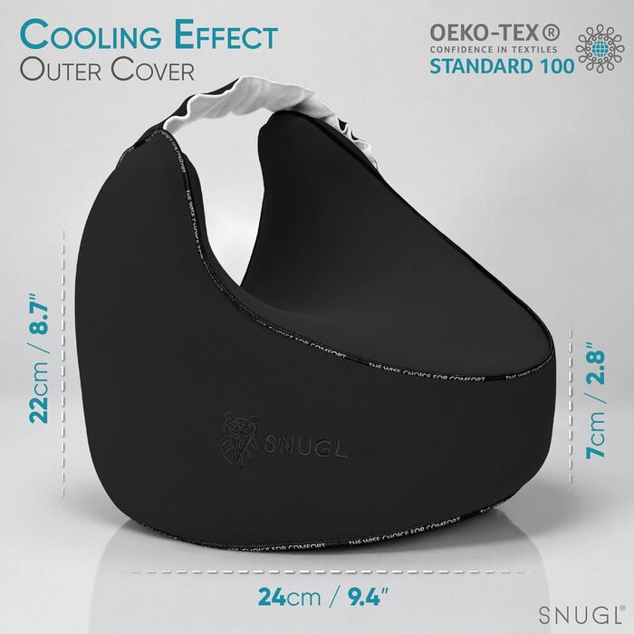 Подушка для коліна SNUGL з піни з ефектом пам&39яті ортопедична подушка від ішіасу та болю в колінах Ергономічна подушка для сну на боці з охолоджувальним чохлом та регульованим ремінцем (чорна)