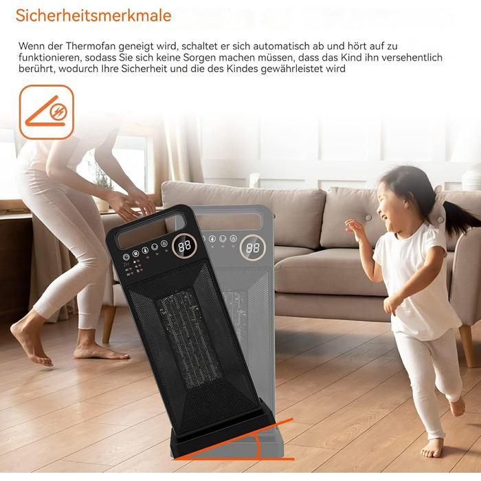 Керамічний тепловентилятор Енергозберігаючий Тихий, електричний обігрівач Miavogo 2000 Вт З 3-ступінчастим нагріванням, функцією т