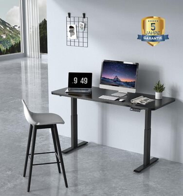 Регульована по висоті каркас столу з 2 потужними двигунами, регульована по висоті каркас столу, електрично регульовані ніжки столу з 4 налаштуваннями пам&39яті (чорний)