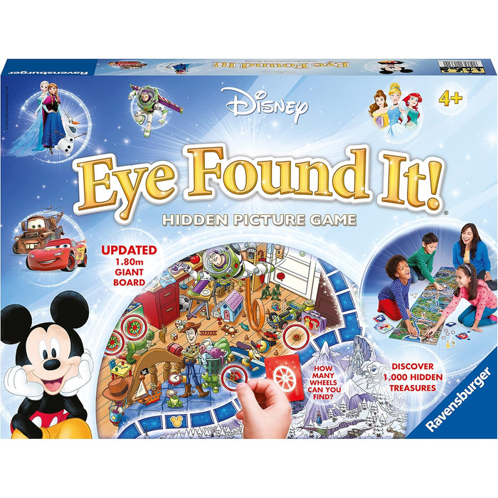 Настільна гра Ravensburger 21332 Disney All Other Eye Found It для дітей віком від 4 років - шукайте приховану картинку на цій барвистій ігровій дошці 1,8 м, різні, один розмір підходить для всіх