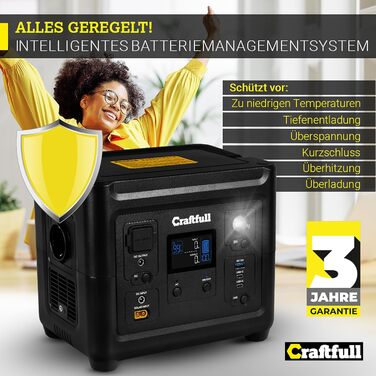 ЗВЕЛИКІ ЄМНОСТІ - 750 Вт - Літій-літій-літій-полімерний акумулятор - 80 після &gt 2000 циклів зарядки - SOS - USB-C/USB-A/автомобільний/Schuko штекер (0 ПДВ, 500 Вт), 500 3