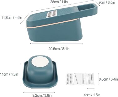 Багатофункціональний подрібнювач овочів Miokycl, ручний подрібнювач сиру із захисним кожухом для рук для зливу, шинкування, зберігання овочів