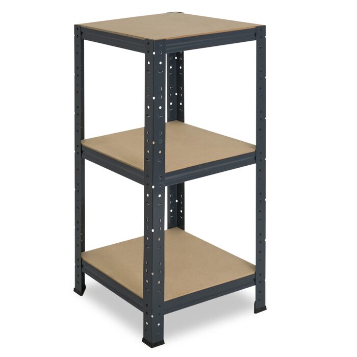 Надміцний домашній стелаж, антрацитовий/металевий стелаж з 3 полицями/металевий стелаж для підвалу, гаражний стелаж, стелаж для майстерні або стелаж для зберігання/змішаний металевий стелаж з вантажопідйомністю 175 кг В 90 см / Ш 50 см / Г 50 см, 90x50x50