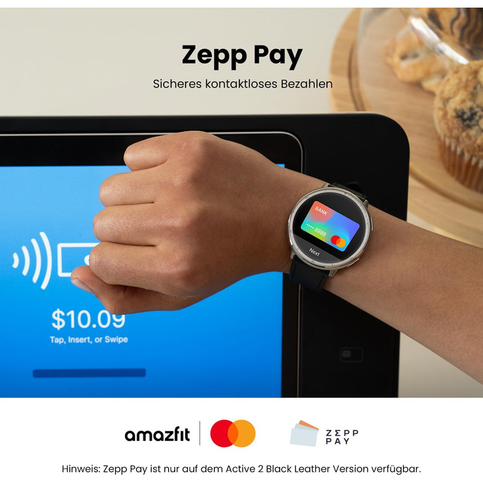 Розумний годинник Amazfit Active 2 44 мм, оплата NFC, штучний інтелект, голосове керування, GPS та безкоштовні карти, 10 днів автономної роботи, фітнес-трекер із понад 160 спортивними режимами, водонепроникність 5 атм для Android та iPhone (круглий)