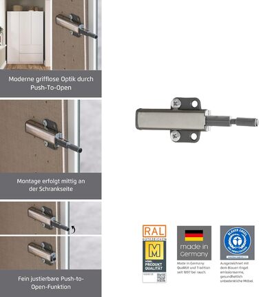 Меблі Rauch Costa, шафа для спальні, дитячої кімнати, кімнати немовляти, кімнати підлітка, передпокою, 3-дверна шафа з 2 шухлядами, механізм відкривання натиском, білий, ширина 136 см, без дзеркала, альпійський білий білий профіль ручки, 54 x 136 x 197 см