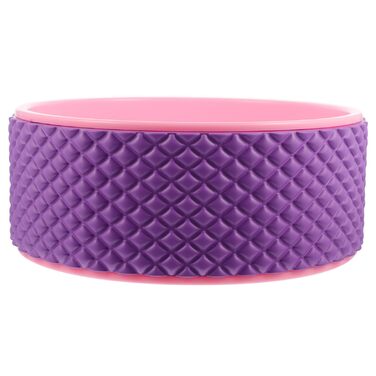 Колесо для йоги Mikinona з пластику для фітнесу та пілатесу, валик для спини з масажними виступами, нековзне колесо для прогинів назад для тренувань з йоги та розкриття хребта, підходить для початківців, рожевий