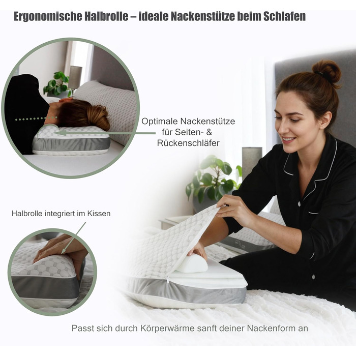 Подушка для шиї з піни з ефектом пам&39яті Ергономічна подушка 55x35x12 см, регульована по висоті Подушка для сну на боці Подушка для сну на животі Подушка для сну на спині