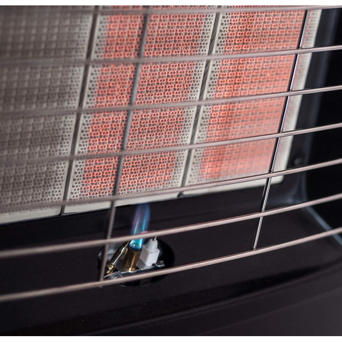 Газовий обігрівач DMS 4200 Вт, газовий обігрівач, інфрачервоний керамічний пальник з регулятором тиску газу, газовий шланговий обігрівач, інфрачервоний газовий балон з бутаном та пропаном до 15 кг [Клас енергоефективності A] (сірий) [Клас енергоефективнос