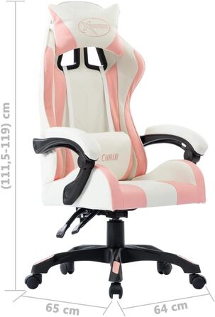 Геймерське крісло, рожева штучна шкіра