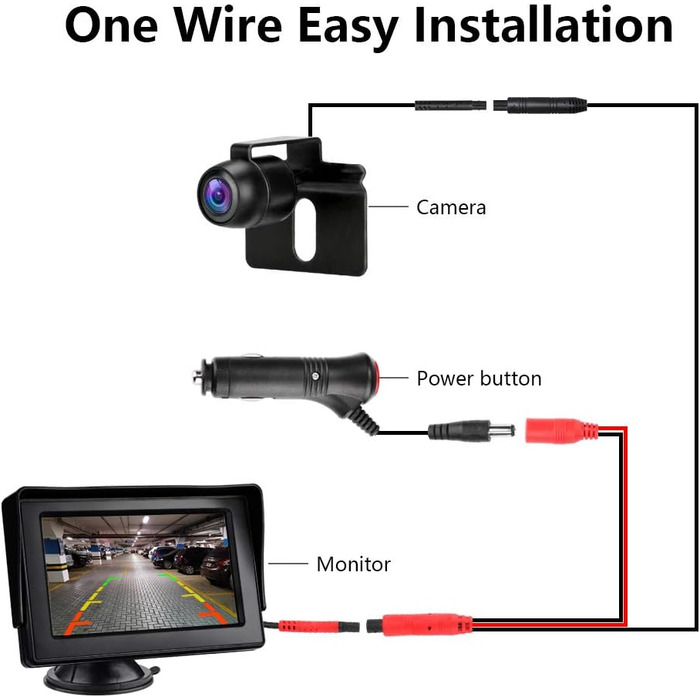 Камера заднього виду з монітором Камера заднього виду Автомобільний IP68 Водонепроникна система датчиків паркування нічного бачення 4.3-дюймовий РК-екран заднього виду