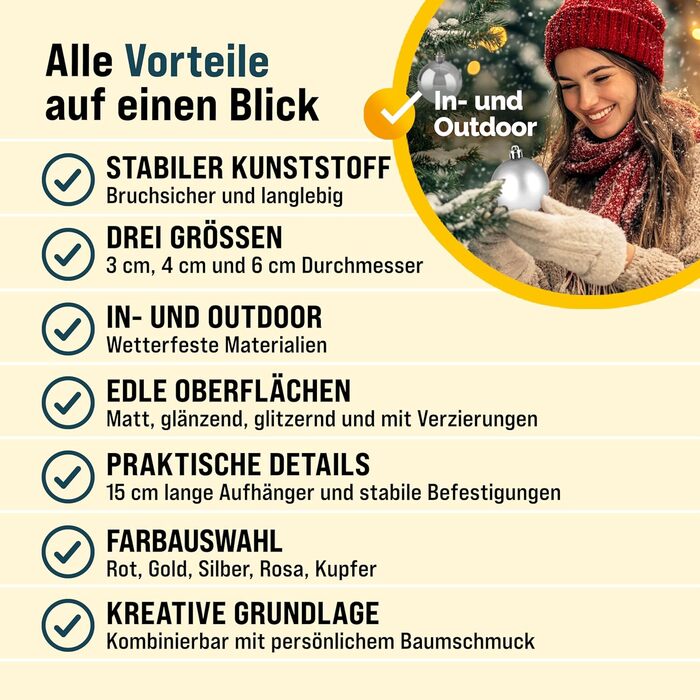 Різдвяні кульки 100 шт срібні Deuba