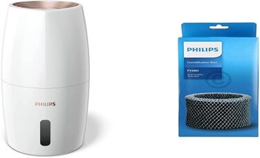 Зволожувач повітря Philips Series 2000 освіжувач повітря для приміщень площею до 32 м, технологія NanoCloud, 2-літровий бак (HU2716/10) і оригінальний замінний фільтр Philips FY2401/30 для зволожувача сірий