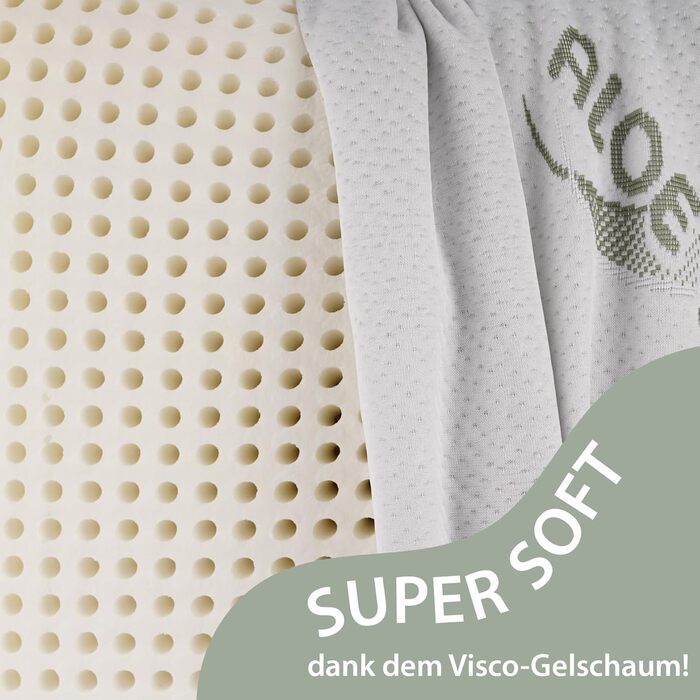 Ортопедична подушка для підтримки шиї з в&39язкопружної гелевої піни та чохла з алое вера - дихаюча подушка, подушка для сну для підтримки шийного відділу хребта та полегшення болю в шиї для дітей та тих, хто спить на животі (70x42x10 см) В&39язкопружна г