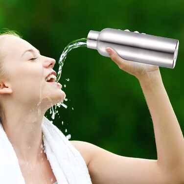 Спортивна пляшка для води Mimorou з нержавіючої сталі, з подвійними стінками, ізольована, багаторазова, вакуумна металева пляшка д