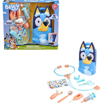 Медичний набір Bluey Включає 10 аксесуарів з сумкою для перенесення Медичний ігровий набір для дітей Набір невідкладної медичної допомоги для дітей Рольова іграшка для навчання від 3 років